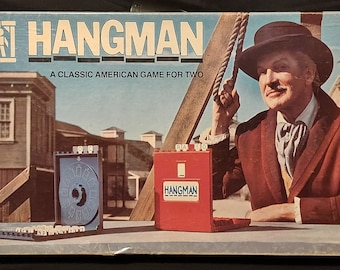 Vintage 70's & 80s Hangman Game - The Original Guessing Game, Board Game, No. 4623 Milton Bradley, COMPLETE
