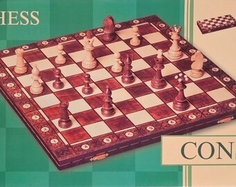 Consul Handcrafted Wooden Chess Set with Folding Wooden Case by Wegiel, COMPLETE