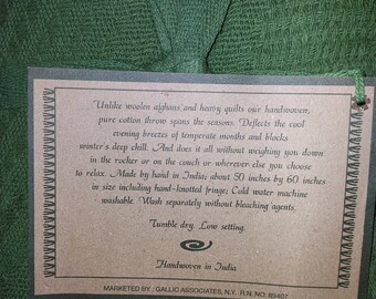 Cotton Throw, 50" x 60", Made in India