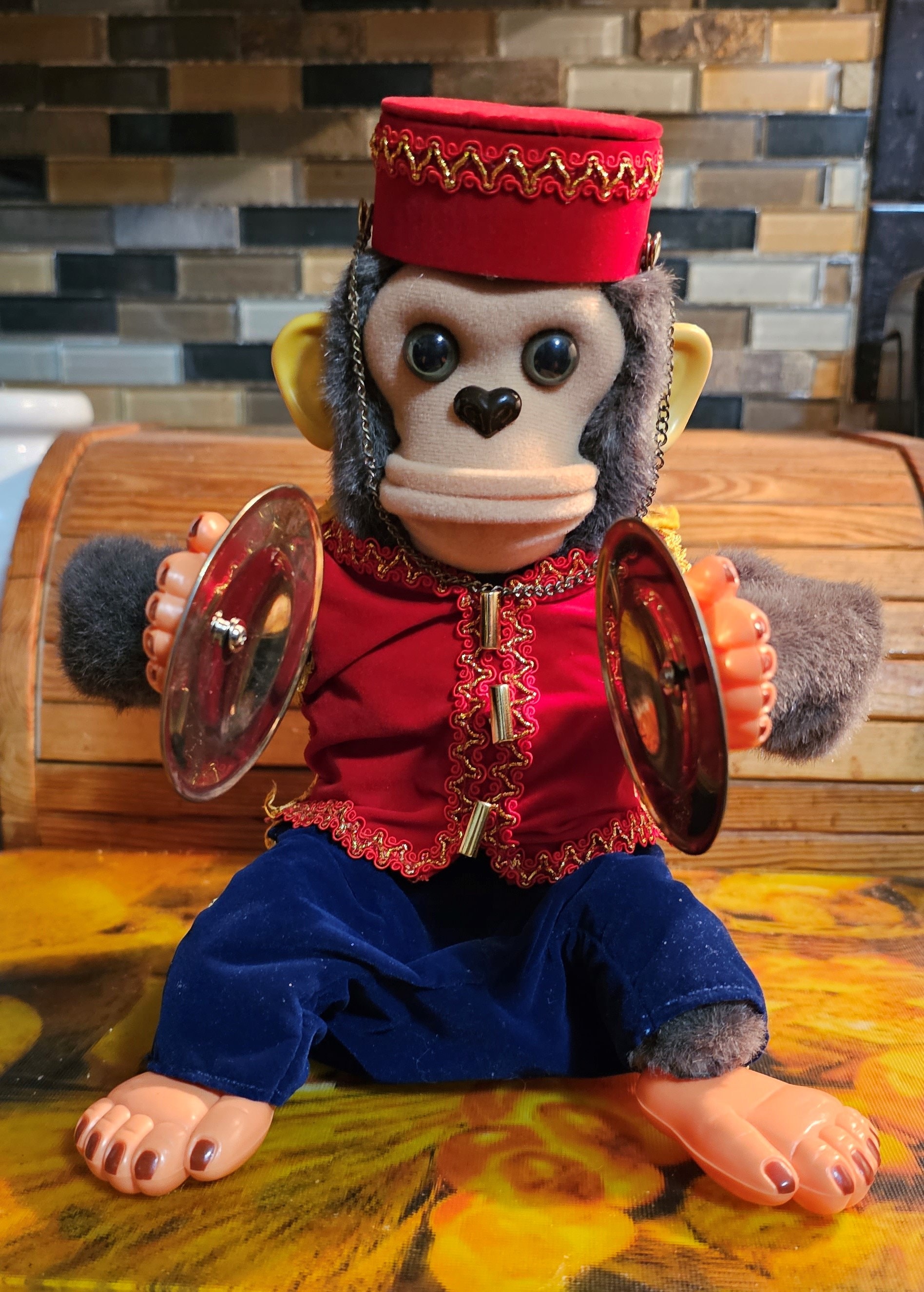 Vintage Mister Monkey Mechanical Musical Toy with Cymbals, 1999 Charm