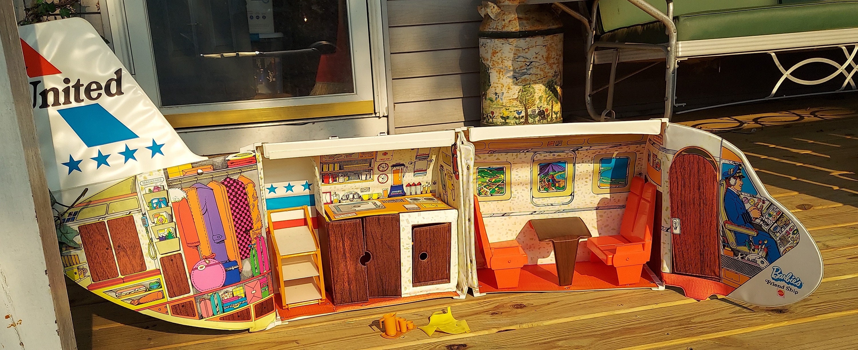 Barbie, Friend Ship Jet Plane, United Airlines Airplane Plane, Play Set, with original Box