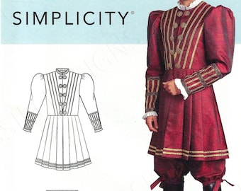 Simplicity #S9095/R10551 Adult Costume Pattern, Men's Historical Costume Pattern, Cosplay,Size Available AA 34-42 & BB 44-52, UNCUT