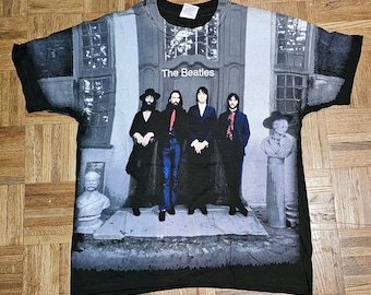 Vintage 90's The Beatles Hey Jude All Over Print Single Stitch T-Shirt, AOP Band T-Shirt, Size XL