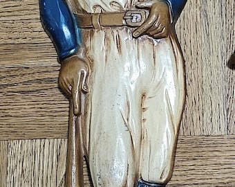 Vintage 1960s 1970s Vintage Sexton Metal Wall Plaques, Wall Art, Sculptures, American Indian, World War I Soldier, Baseball Player, RARE