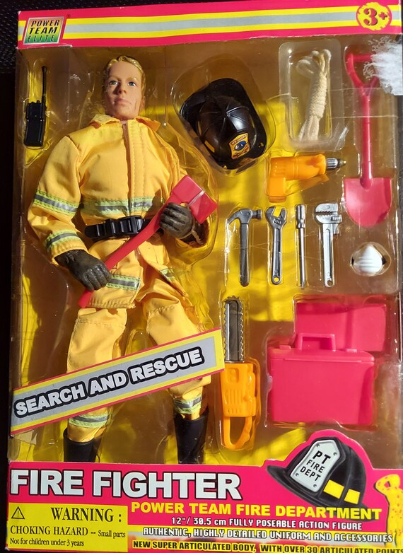 Vintage Power Team Elite Fire Fighter Action Figure Etsy Australia