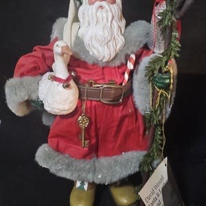 Vintage 1994 Clothtique Possible Dreams Santa Claus, Santa & Feathered Friend