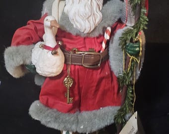 Vintage 1994 Clothtique Possible Dreams Santa Claus, Santa & Feathered Friend