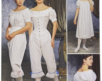 Simplicity #1139, Historical Costume, Women's Civil War, Undergarments Pattern, Period Clothing, Size HH 6-12 & RR 14-20, UNCUT