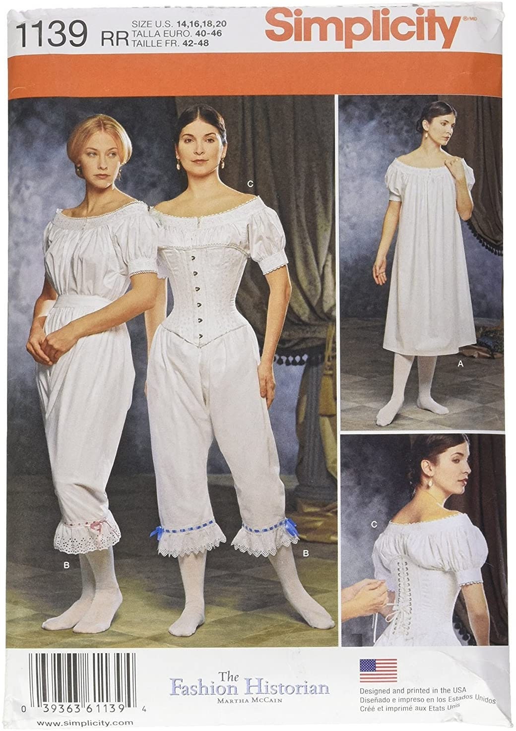 Simplicity Sewing Pattern 8578, 1700's Georgian Gown Petticoat ...