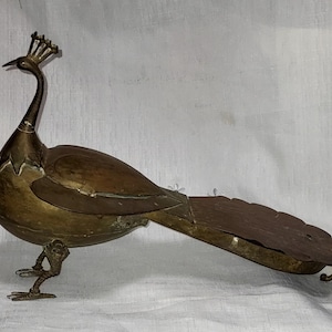 Vintage Brass Decorative Peacock with Storage Compartments