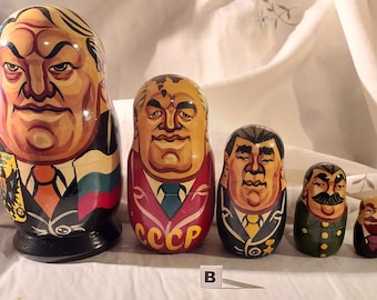 ソビエト連邦(ソ連) ロシア ゴルバチョフ マトリョーシカ / 政治 歴史 木製 ソビエト連邦(ソ連) ロシア ゴルバチョフ マトリョーシカ / 政治