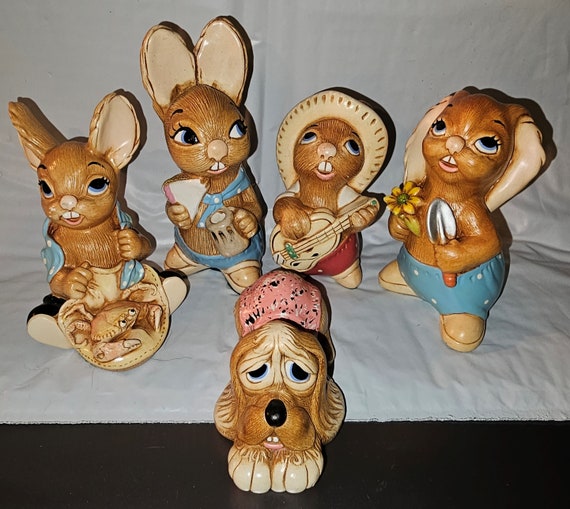 Vintage Pendelfin Bunny Rabbit Figurines, Hand Painted Stonecraft, Made  England, Lot of 6 Bunny Sets -  Canada