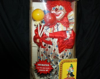 Vintage Telco Motion-ettes Collection Party Figure, Battery Operated Clown, 1992, NRFB