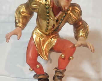 Vintage Oberammergau Toni Baur Carved Wood Morris/Moriscan Dancer Figurine - The Tailor