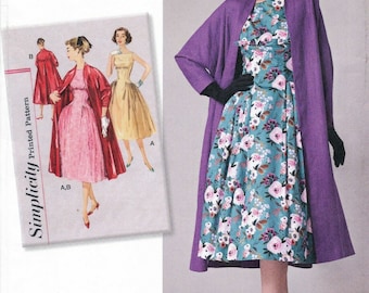 Simplicity Pattern #8731 Misses' 1950s  Retro Dress and Coat, Jacket Pattern,Sizes Available H5 6-14 & R5 14-22