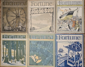 Vintage FORTUNE Magazines 1930s Publications, First 11 Issues, FULL/ENTIRE
