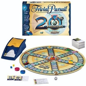 Trivial Pursuit Board Games: 20th Anniversary Edition, Totally 80s, Parker Brothers, Game Pieces  Partially Sealed in Packages, OPEN Box,