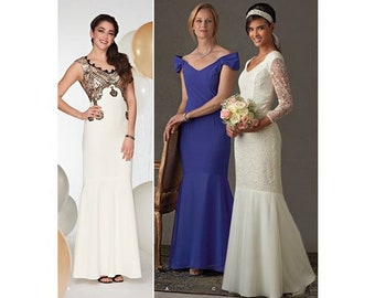 Simplicity Pattern #8329 Misses' Special Occasion Dress with Sleeve Variations Pattern, Sizes Available D5 4-12 & P5 12-20, UNCUT