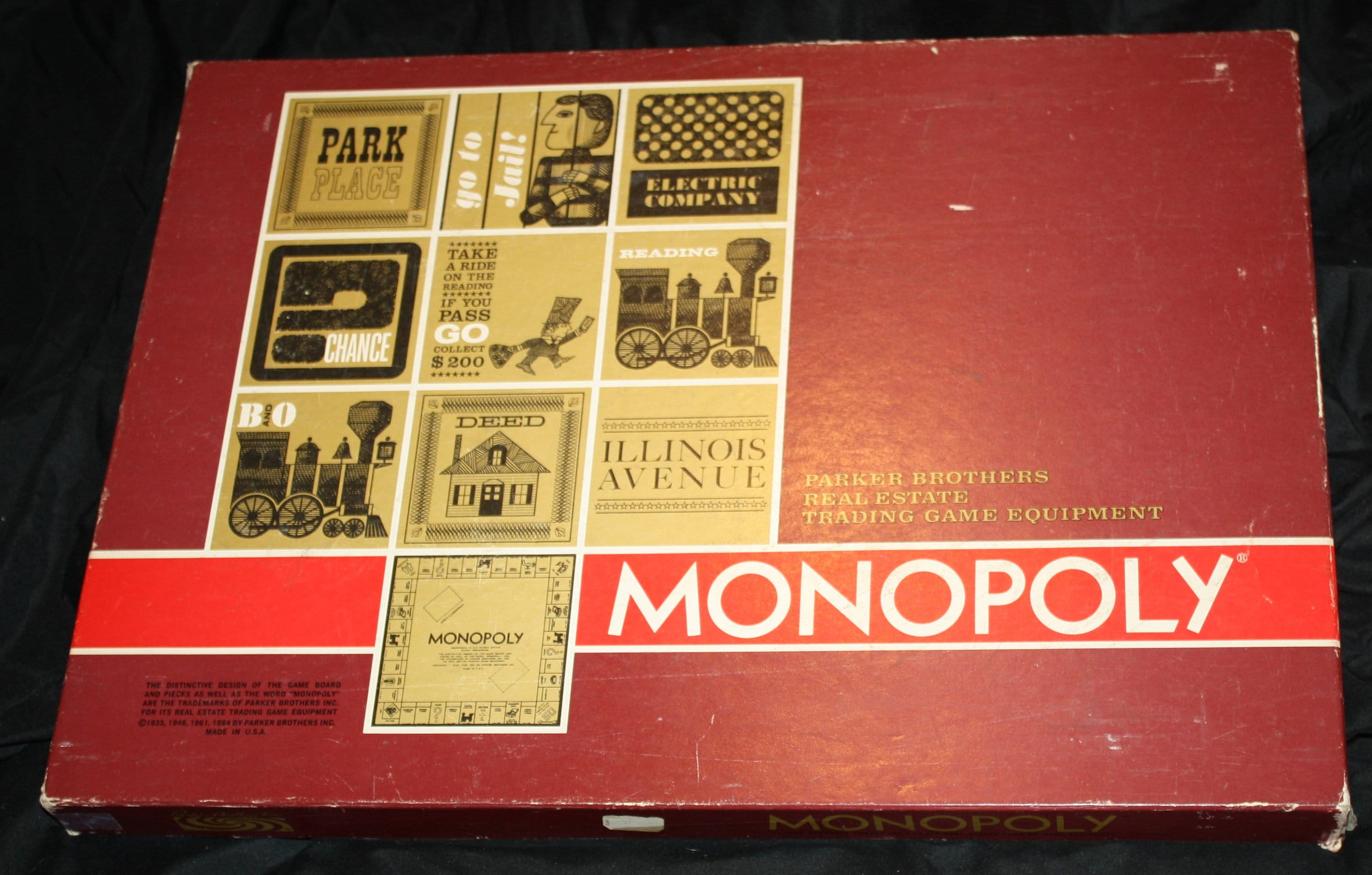 Vintage MONOPOLY Real Estate Trading Game, 1960s Parker Brothers, COMPLETE
