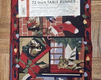 Table Runner, Home for the Holidays, 72 Inches, Pet Theme, NEW Old Stock