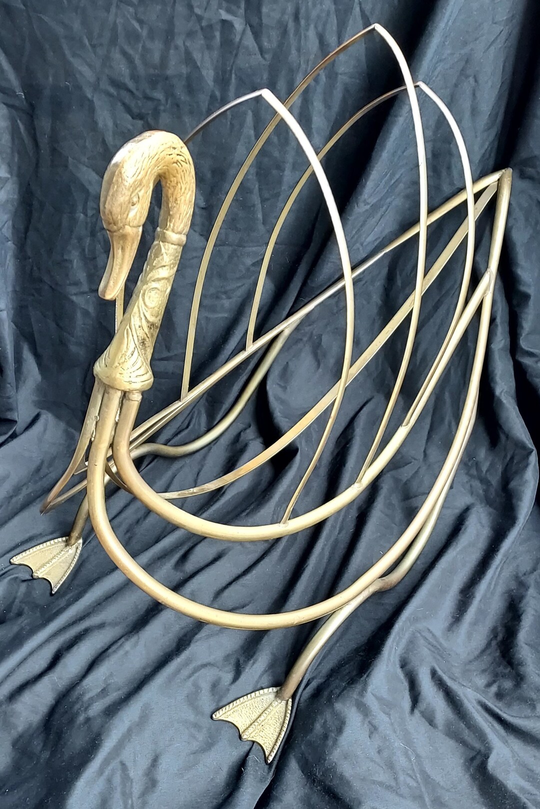 Vase Vintage En Forme De Cygne Ou Canard En Laiton - Déco Rétro Animalière