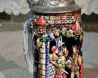 Vintage Ceramic Beer Steins, Handcrafted, Made in Western Germany, Made in Brazil