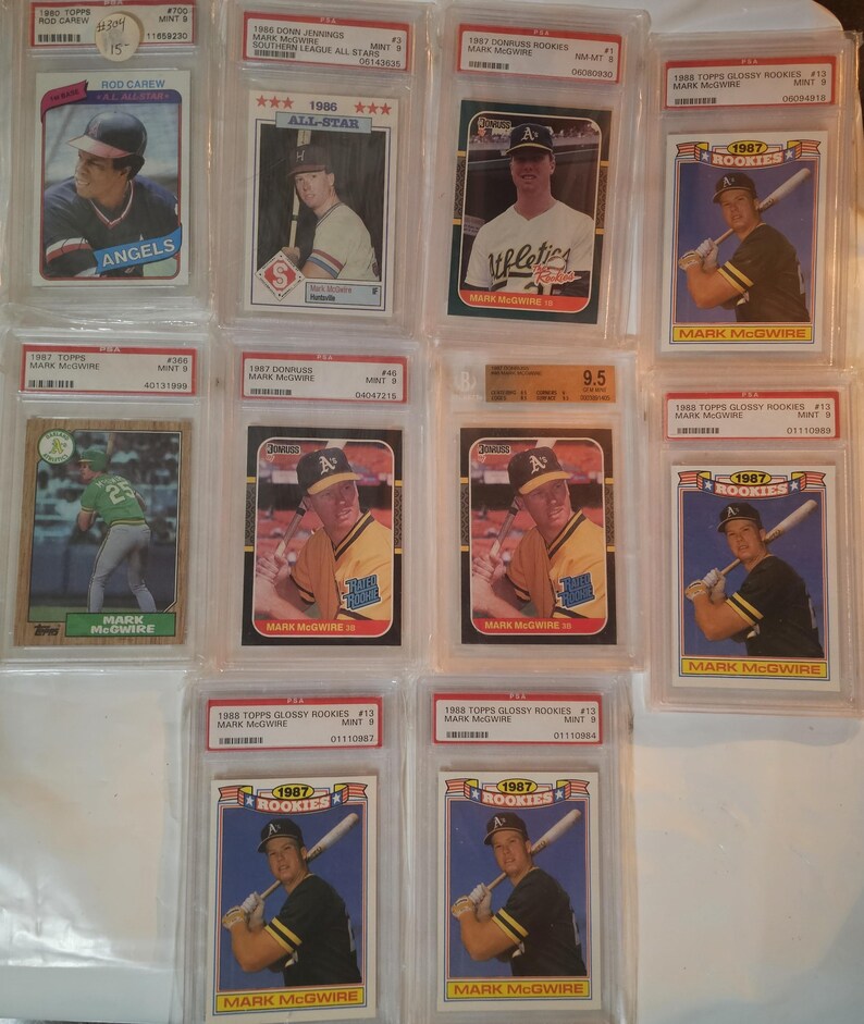 Vintage Basball Rookies & All-Star Cards Topps, Donruss, PSA, BGS graded Near Mint, Mint in GEM Case image 1