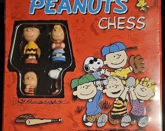 Peanuts Chess Set, Hand Painted Sculpted Chess Pieces, Charlie Brown, Snoopy, Lucy, Linus, Sally - FACTORY SEALED
