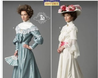 Butterick B5970, Victorian Costume Pattern, Misses Costume, Top, Skirt, Belt, Sizes Available B5 8-16 & F5 16-24, UNCUT