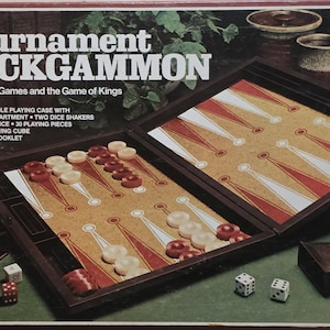 Juego de backgammon de torneo vintage de los años 70, Lowe Milton Bradley, E4314 COMPLETO