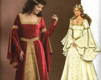 Butterick B4571, Adult Costume Pattern, Renaissance Medieval, Misses Costume, Misses' Gown, Sizes Available AA 6-12 & EE 14-20, UNCUT