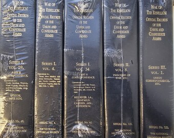 War of the Rebellion Official Records of the Union and Confederate Armies Compilations, Hardcover, 1985 The National Historical Society