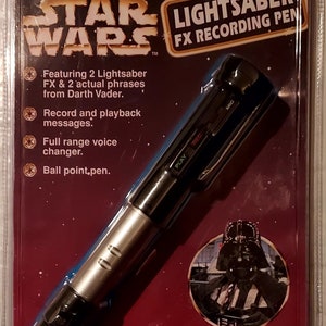 Pluma de grabación Vintage Star Wars Lightsaber FX - Darth Vader, 1997 Lucasfilm Ltd. & Tiger Electronics, RARE