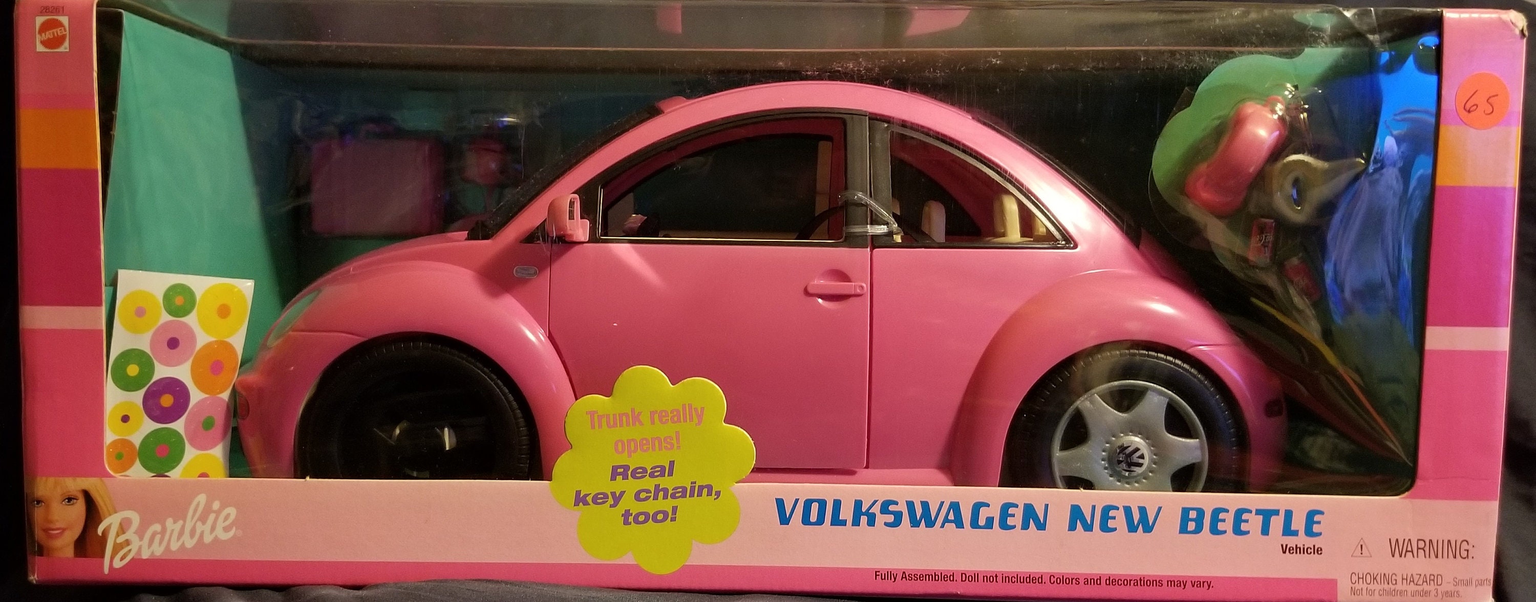 Vintage Barbie Volkswagen Beetle Vehicle Pink w/ Real Key