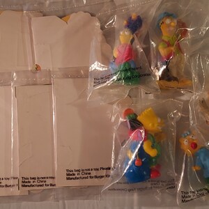 Vintage Simpsons Collectibles, PVC Figurines, 5 Camp Scenes, Stamps, TV Guide