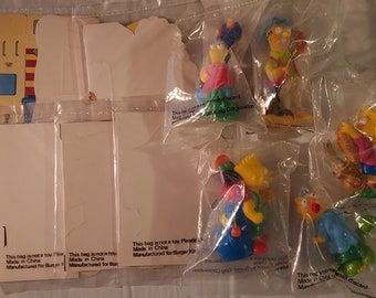 Vintage Simpsons Collectibles, PVC Figurines, 5 Camp Scenes, Stamps, TV Guide
