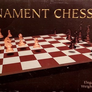 Tournament Chess Set with Wooden Board and Hand Carved Wooden Chess Pieces, 3 1/8&quot; & 17 1/2&quot; Folding Board