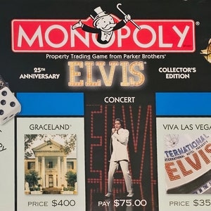 Elvis Presley Monopoly 25-jähriges Jubiläum, Sammleredition, mit SELTENER Elvis Hologramm-Signatur, Brettspiel, Hasbro / USAopoly, VERSIEGELT