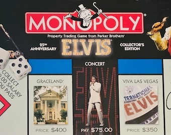 Elvis Presley Monopoly 25th Anniversary, Collector's Edition, with RARE Elvis Hologram Signature, Board Game, Hasbro/USAopoly, SEALED