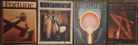 Vintage Fortune Magazines, 1938, 1939, 1940, 1946 Publications