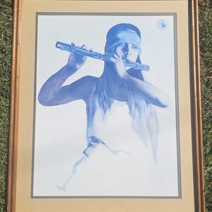 1975 Signed Lithograph by Po Po & Ruby Lee, "Morning" Native American Woman