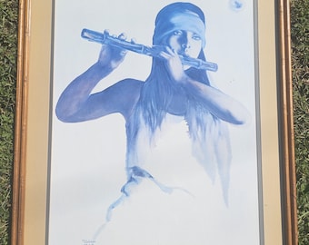 1975 Signed Lithograph by Po Po & Ruby Lee, "Morning" Native American Woman