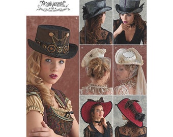 Simplicity #8361,  Adult Costume, Cosplay, Steampunk, Women’s Hats,  Arkivestry Fashion Accessory,  Period Clothing, Size S-L, UNCUT