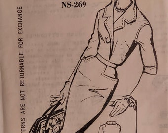 Vintage Spadea's NS-269 International Designer Pattern, Lachasse of London, Sewing Pattern, Misses' Collared Dress, Size 14 UNCUT
