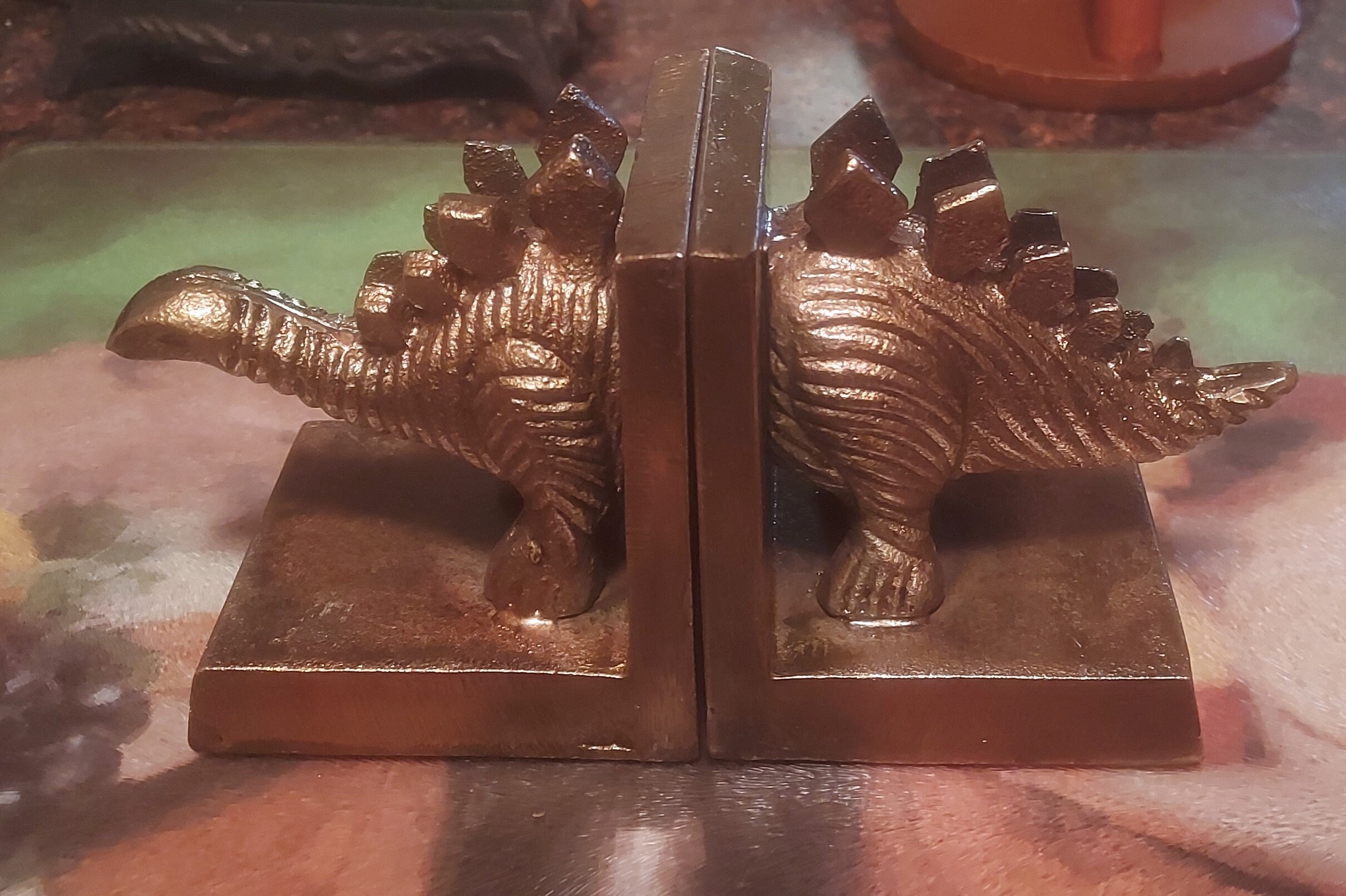 Cast Iron Dinosaur Bookends