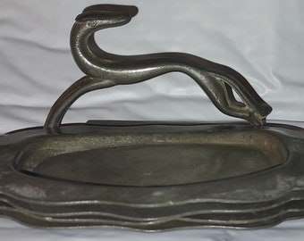 Vintage Greyhound Ashtrays, Art Deco Style, Old English Genuine Pewter, A Rare Find with a complete set!