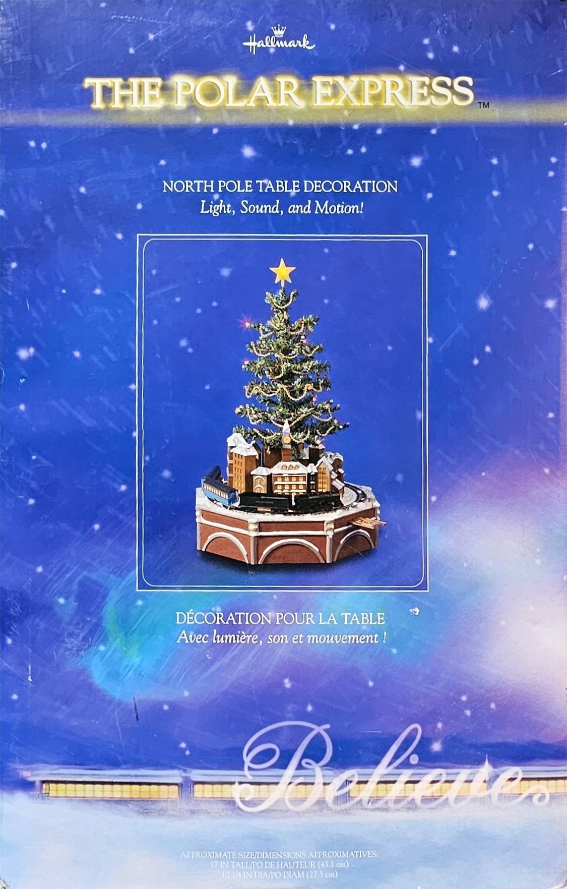 Hallmark POLAR EXPRESS Christmas Tree & Model Train Tabletop Decoration, NM