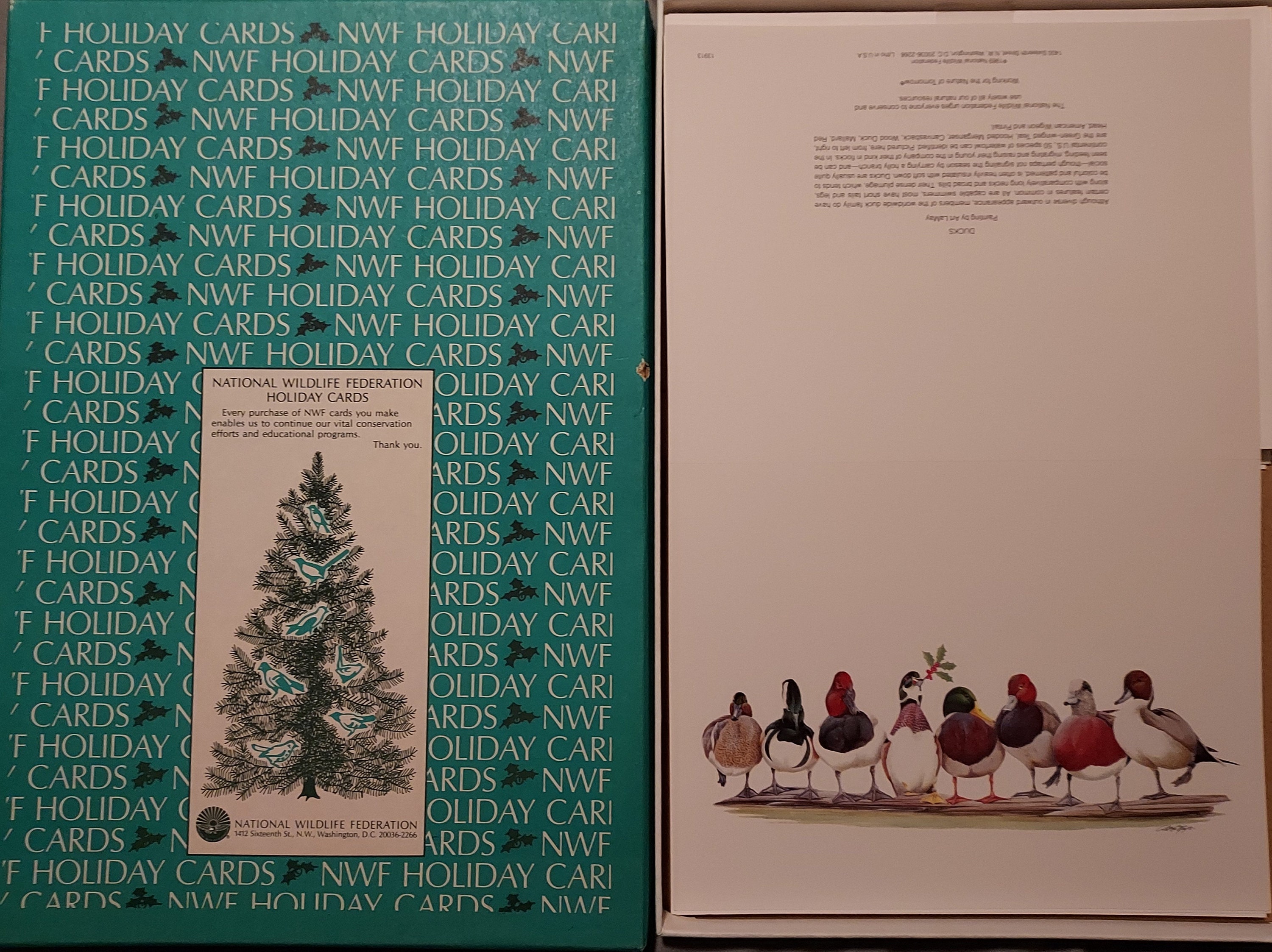Vintage 1990s Vintage Holiday Cards, National Wildlife Federation