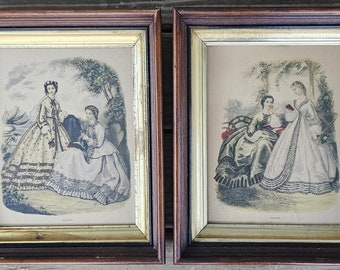 Vintage La Mode Illustree Fashion Prints Leroy Imp Paris, Lot of 2