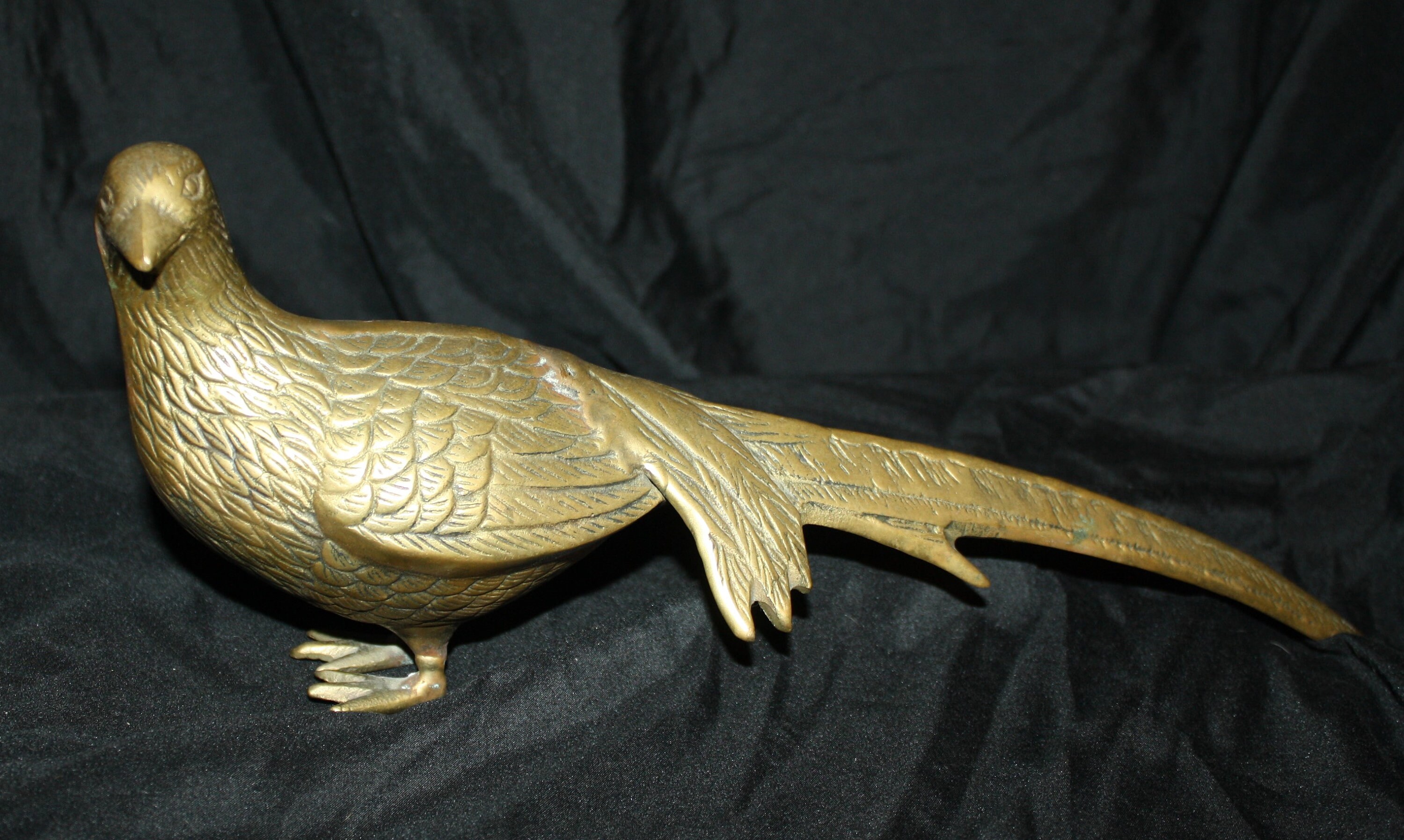 Vintage Brass Pheasant Figurine Decor Bird Pair Statue Sculptures